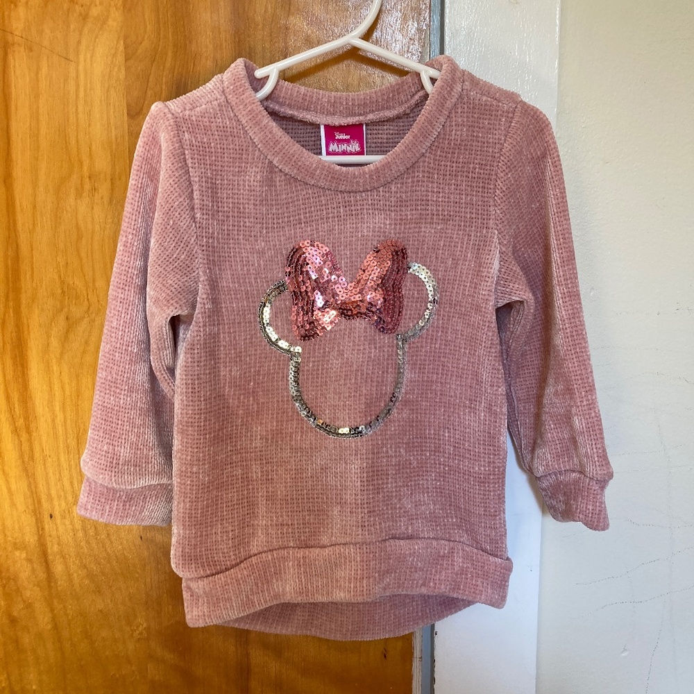 Pink Chenille Minnie Sweater